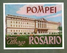 Collectible Hotel luggage label ITALY Rosario Pompeii #326