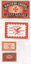 Collectible MALTA match box labels large and small #115