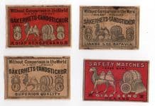 Collectible match box labels CHINA or JAPAN patriotic Camel #218