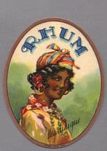 Collectible old black Americana Rum bottle label y #030