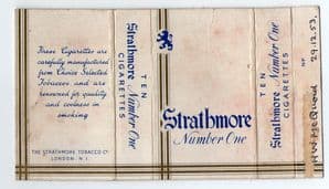Collectible Old cigarette packet  Strathmore scarce #028