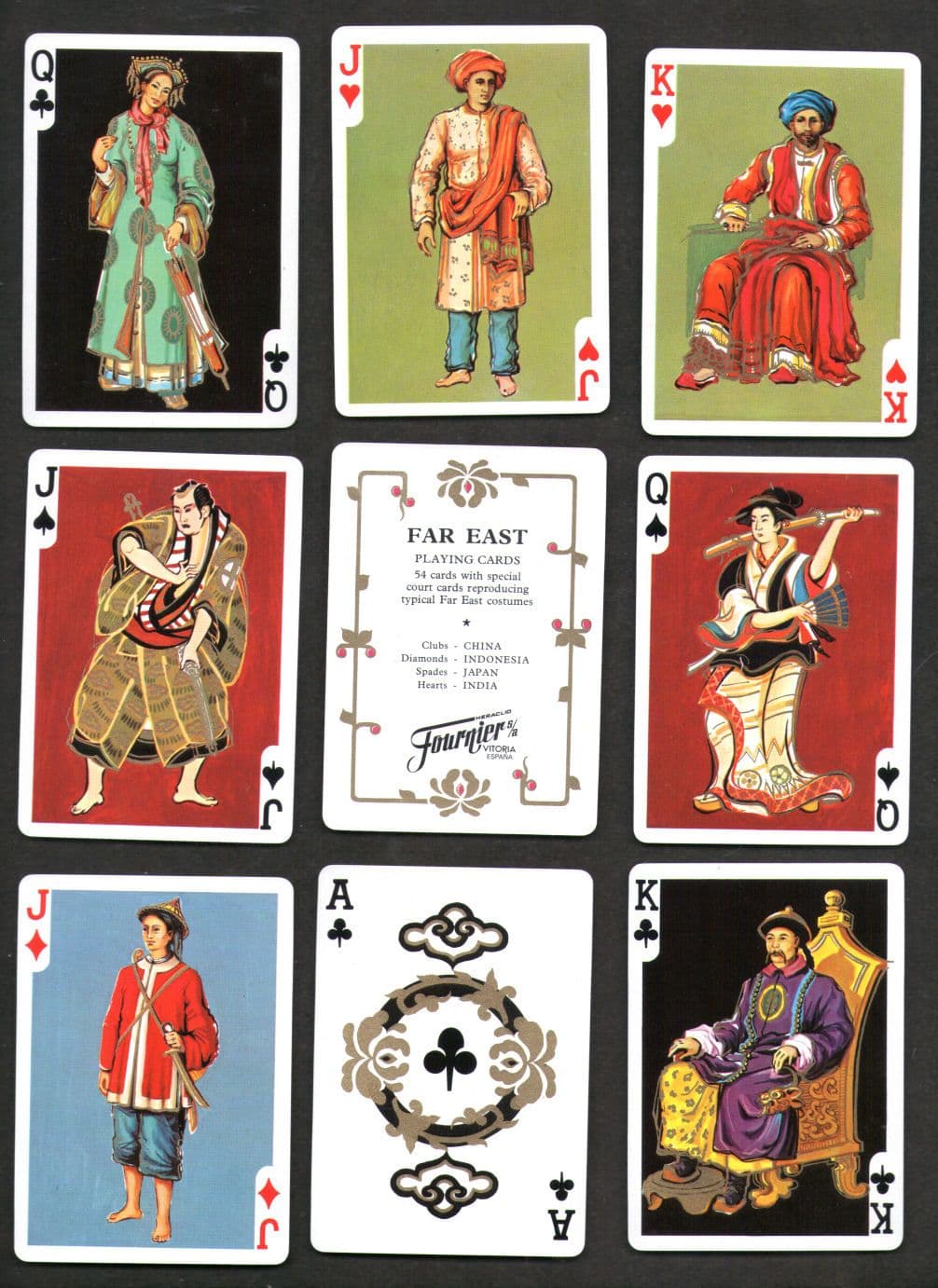 Collectible playing cards By Faurnier Far East China Japan & etc