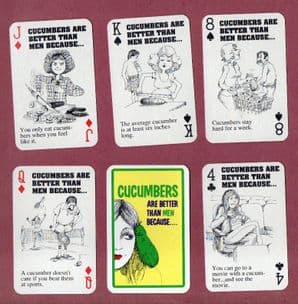 Collectible playing cards Cucumbers, funny cartoon