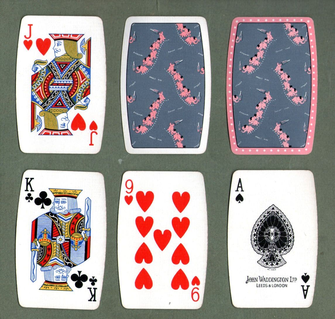 Waddingtons Pink Collectible playing cards Pink Elephants by Waddingtons