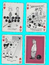 Collectible playing cards. Bowling, cartoons