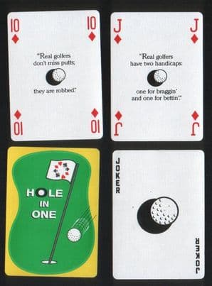 Collectible  playing cards. Hole in One.golf quotes deck