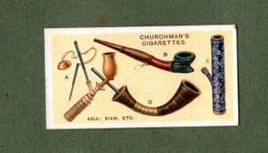 Collectible  SIAM Thailand OLD Cigarette card smoking Siamese pipes #220