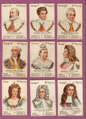 Collectible Trade cards Playing Cards Game 1902 OUR KINGS & QUEENS Mazawattee Tea