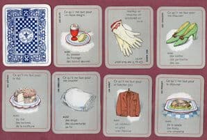 Collectible vintage educational cards game French for fun