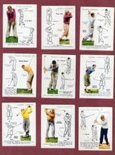GOLF Cigarette cards set golfing, how to play strokes By John Player