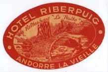 Hotel label luggage labels baggage Andorra #285