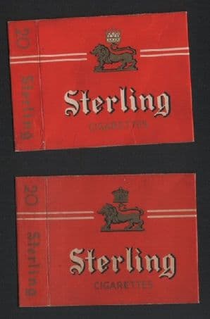 Old 2 different varieties  Sterling cigarette packets  by Amslgamated   #356