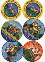 Old cheese labels selection pretty images & colors #080