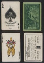 Old playing cards Golf Belle young lady with golf club