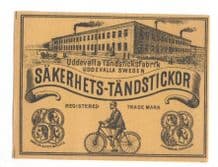 OLD RARE Bicycle cycling large packet match box label