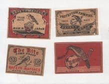 Patriotic Vintage match box labels CHINA or JAPAN #823