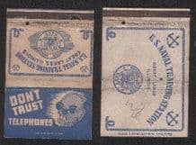 Patriotic wartime bookmatch covers & military postcard