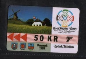 Phonecard 1989 Denmark rare early S2 Telephone card #156