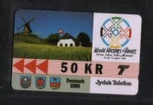 Phonecard 1989 Denmark rare early S2 Telephone card #156