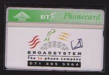 Phonecard Telephone card BT Broadsystem #221