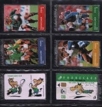 Phonecards set of 6 Telephone cards RUGBY South Africa