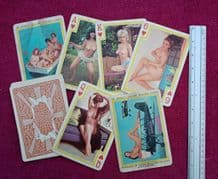 Pin-up vintage playing cards.Paradise of the naked beauty no 4444