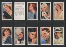 Portraits of famous Stars 1935 set cigarette cards