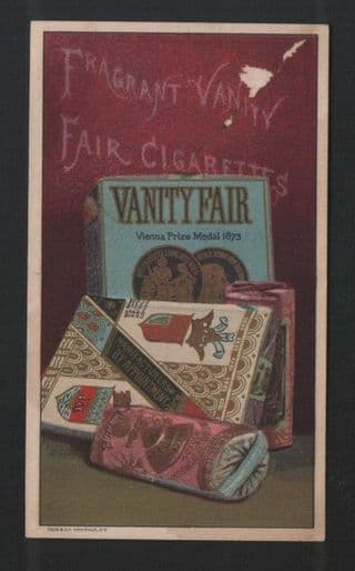 cigarette card fairs Rare cigarette packet advertising trade card vanity fair 058