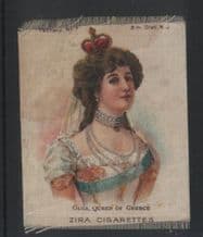 RARE old 1910 Silk cigarette card Queen of Greece