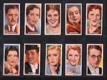 Tobacco cigarette cards Film, Stage & Radio Stars 1935