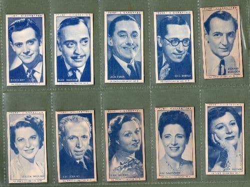 radio celebrities cigarette cards Tobacco cigarette cards Radio Celebrities 1950 set of 50 cards