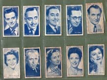 Tobacco cigarette cards Radio Celebrities 1950 set of 50 cards