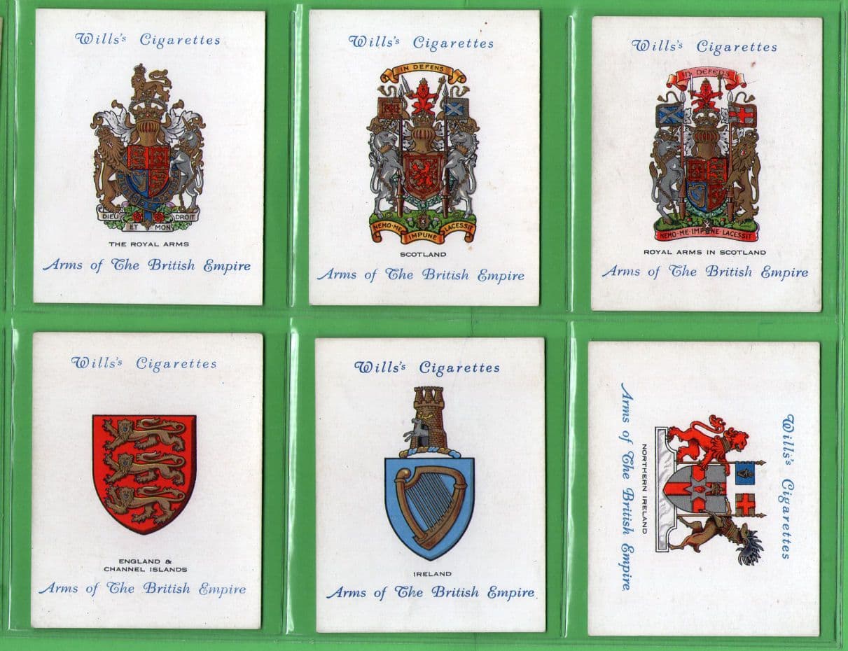 cigarette card auctions uk Tobacco cigarette cards set Arms of the British Empire