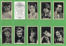 Tobacco cigarette cards set Cinema Favourites 1929