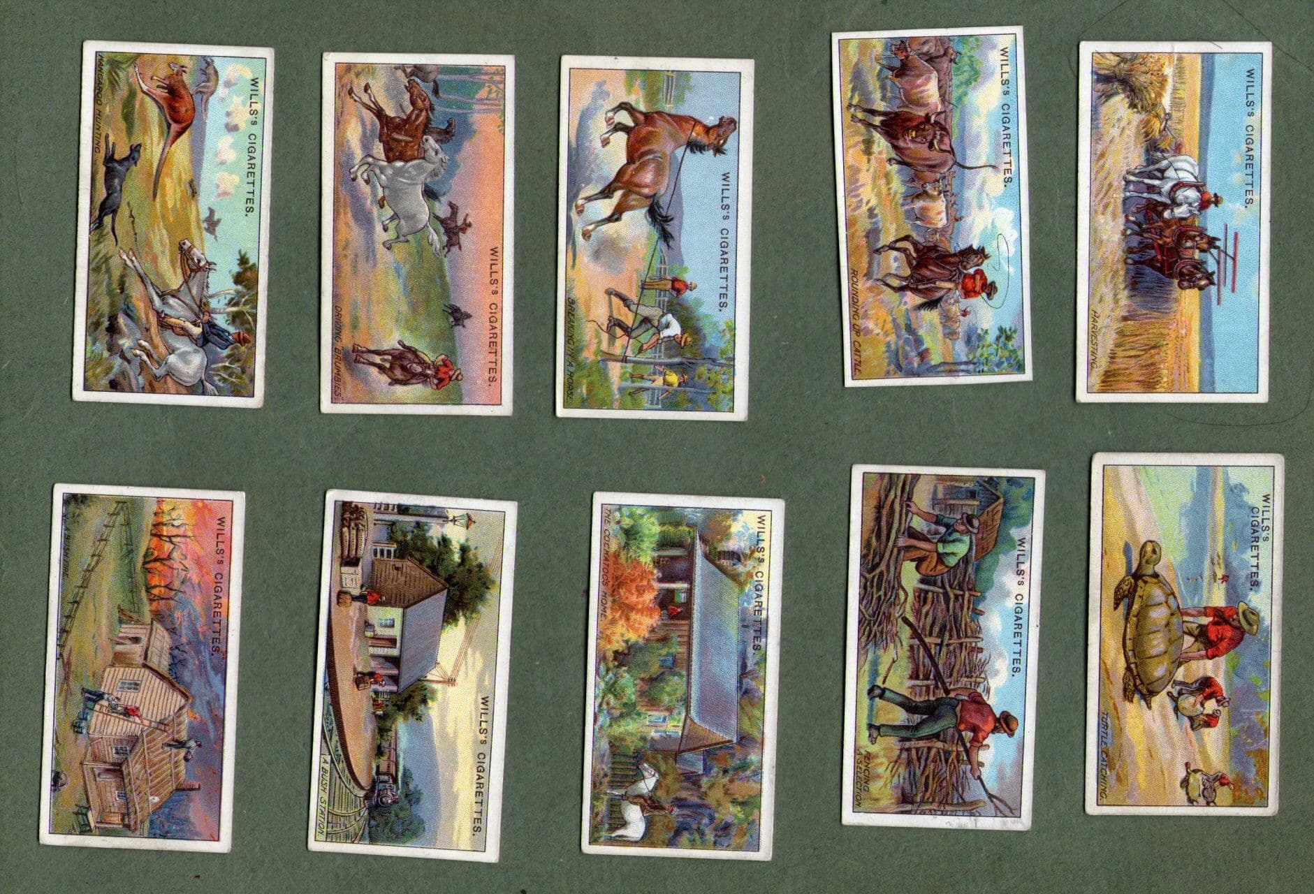 Tobacco cigarette cards set Dominions Australia 1915