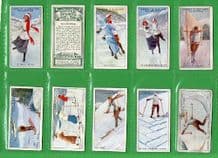 Tobacco cigarette cards Winter Sports Ski Hockey 1914