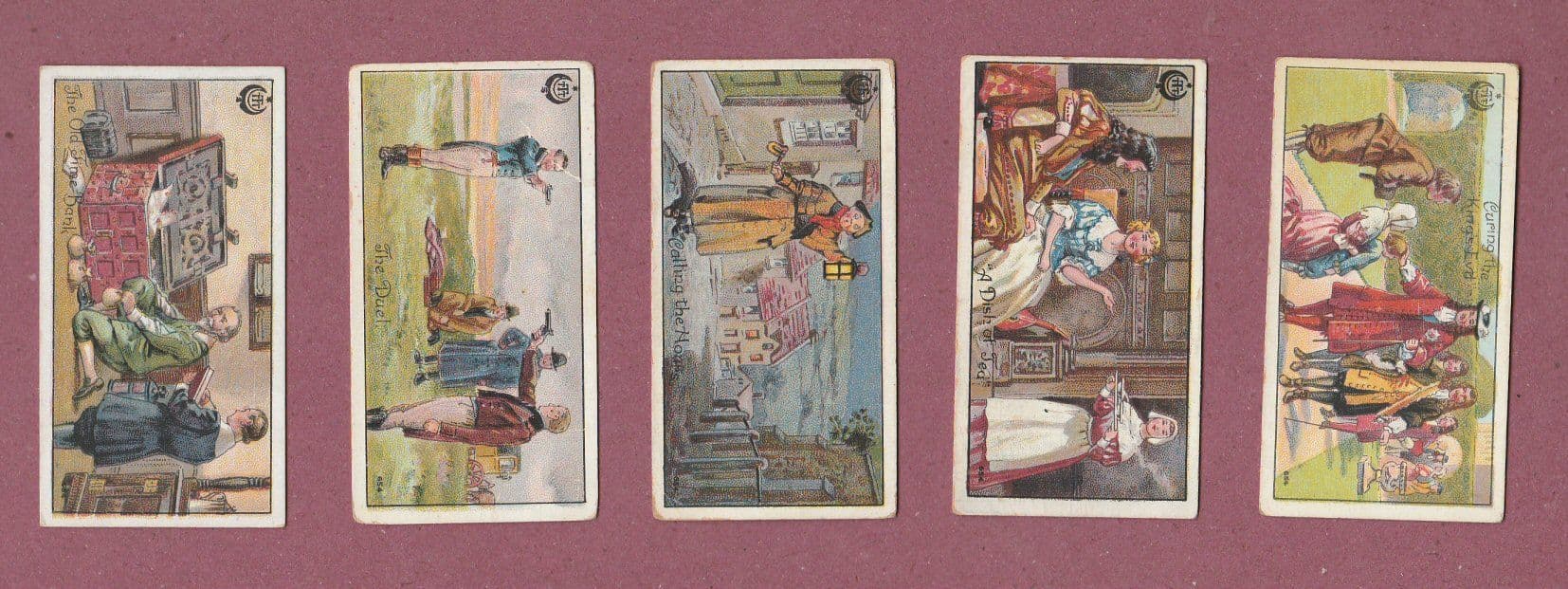 Trade Cigarette cards 1922 Ancient Customs Jester Maypole Duel
