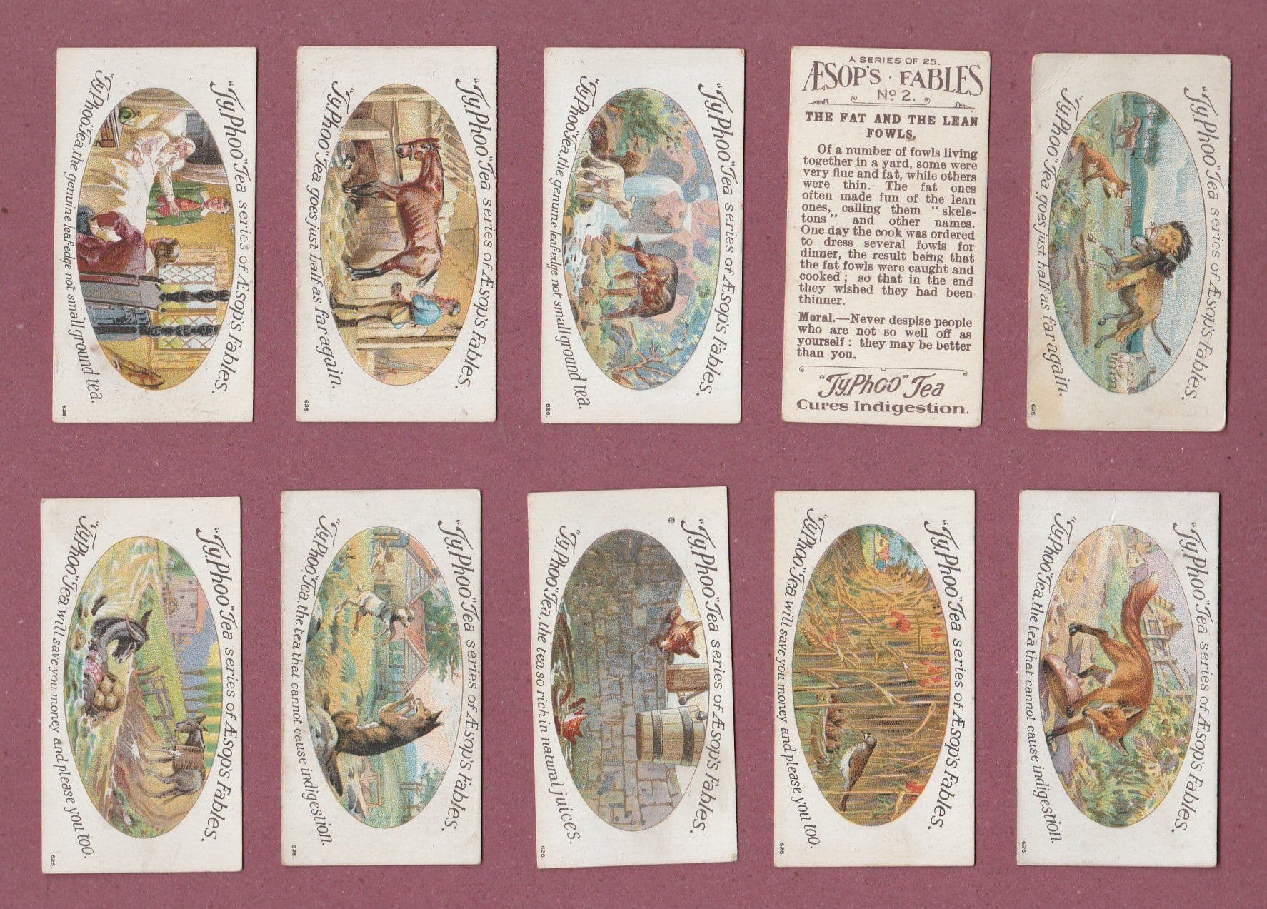 cigarette and tea cards TRADE / cigarette cards set Aesop s Fables 1924 by Typhoo tea
