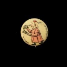 VERY OLD USA Pinback Button badge Little Pinkies Soldier Chewing gum insert RARE