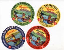 Vintage Collectable 8 different variety cheese labels  #174