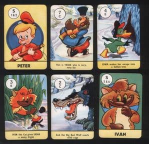 Vintage Collectible cards game  Peter & the Wolf  issued by, Pepys games