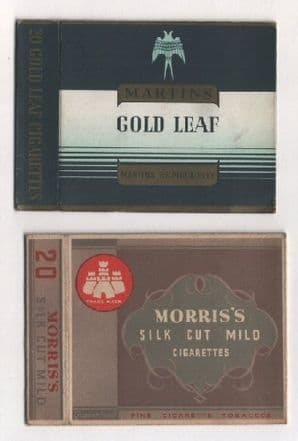 Vintage English cigarette packets 2 different hulls  #337