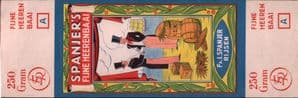 Vintage Rare old cigarette tobacco packet label SPANJES  #599