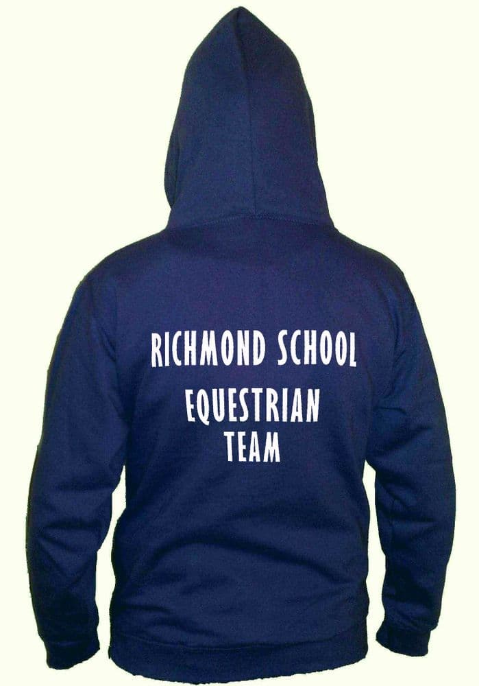 Richmond School Equestrian Team ADULT Hoodie - Navy
