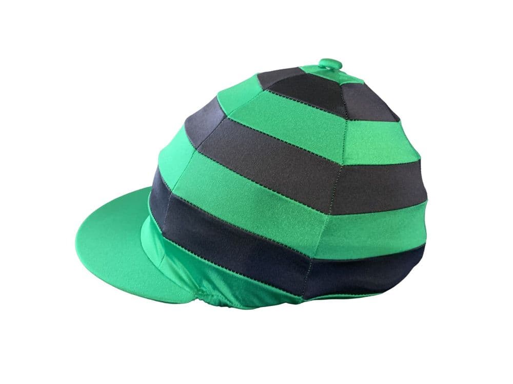 Abinger Forest RC Emerald/Navy Hooped Lycra Hat Silk
