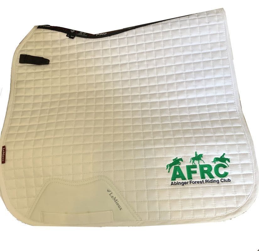Abinger Forest RC White Embroidered LeMieux Dressage Saddle Pad