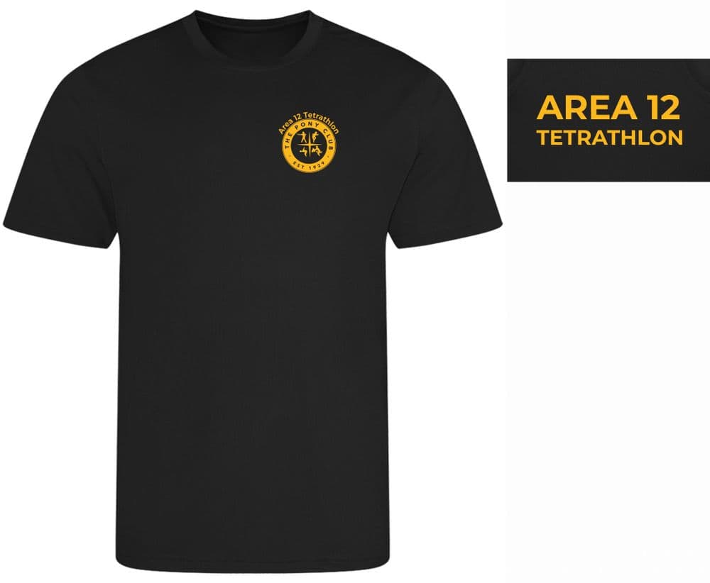 ADULT Area 12 Tetrathlon Black Cool T-shirt - JC001