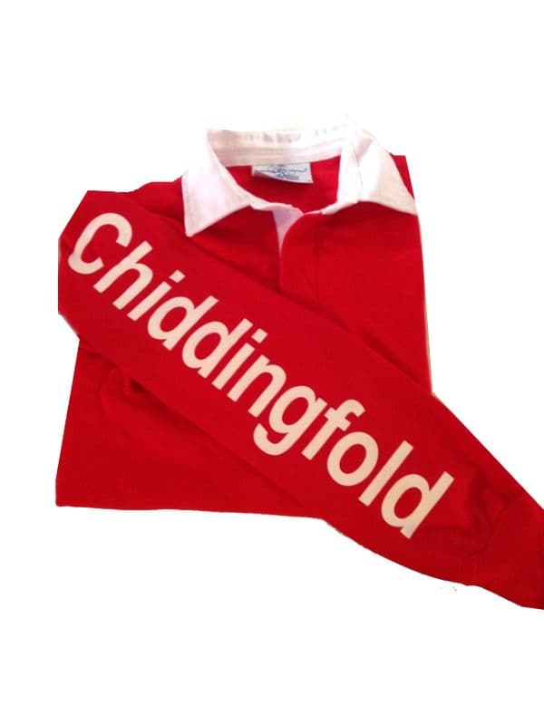 ADULT Chiddingfold Red Long Sleeved Rugby Shirt