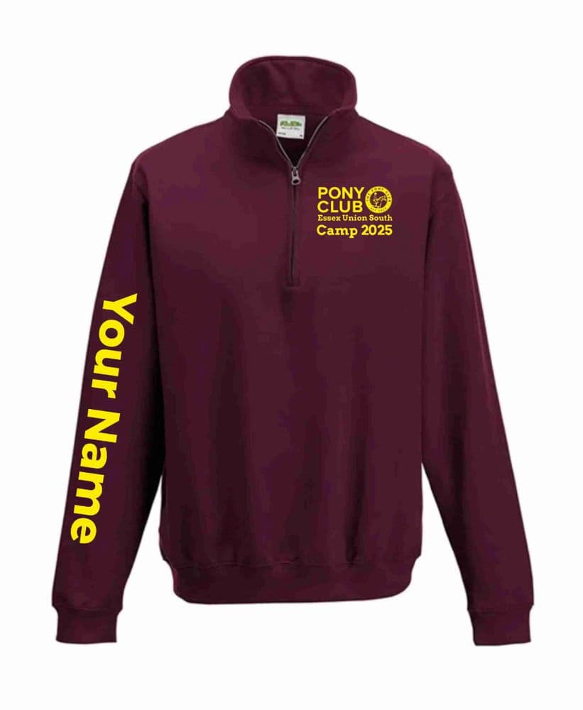 Adult Essex Union South Burgundy CAMP 2025 Quarter Zip Sweatshirt JH046