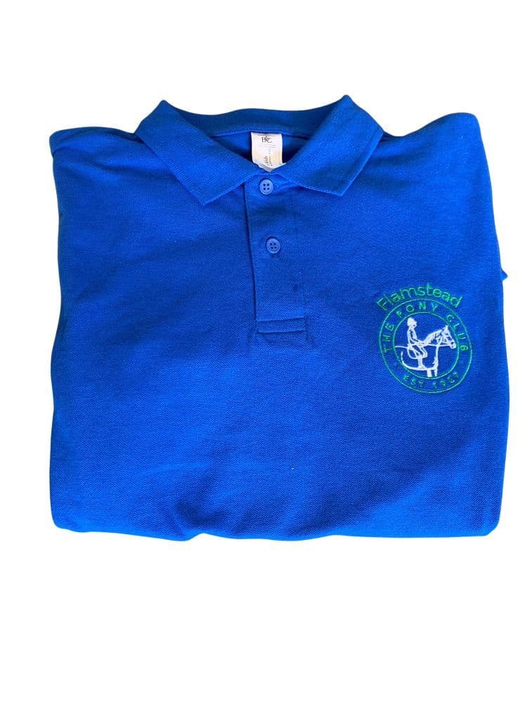 ADULT Flamstead Pony Club Royal Polo Shirt UC101